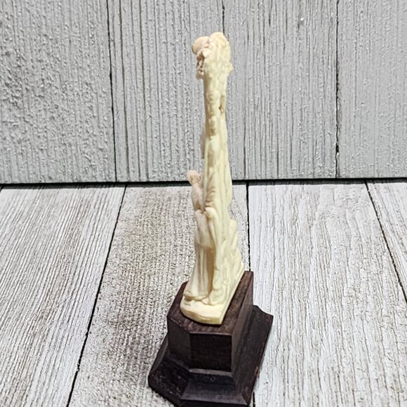 VTG Carved Christmas Display Shepard Holding Sheep and Staff Wood Base Nativity - Picture 2 of 7